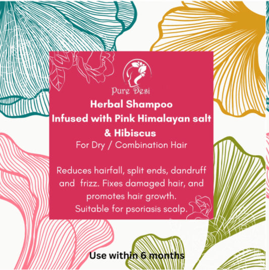 Herbal Shampoo with Pink Himalayan Salt & Hibiscus