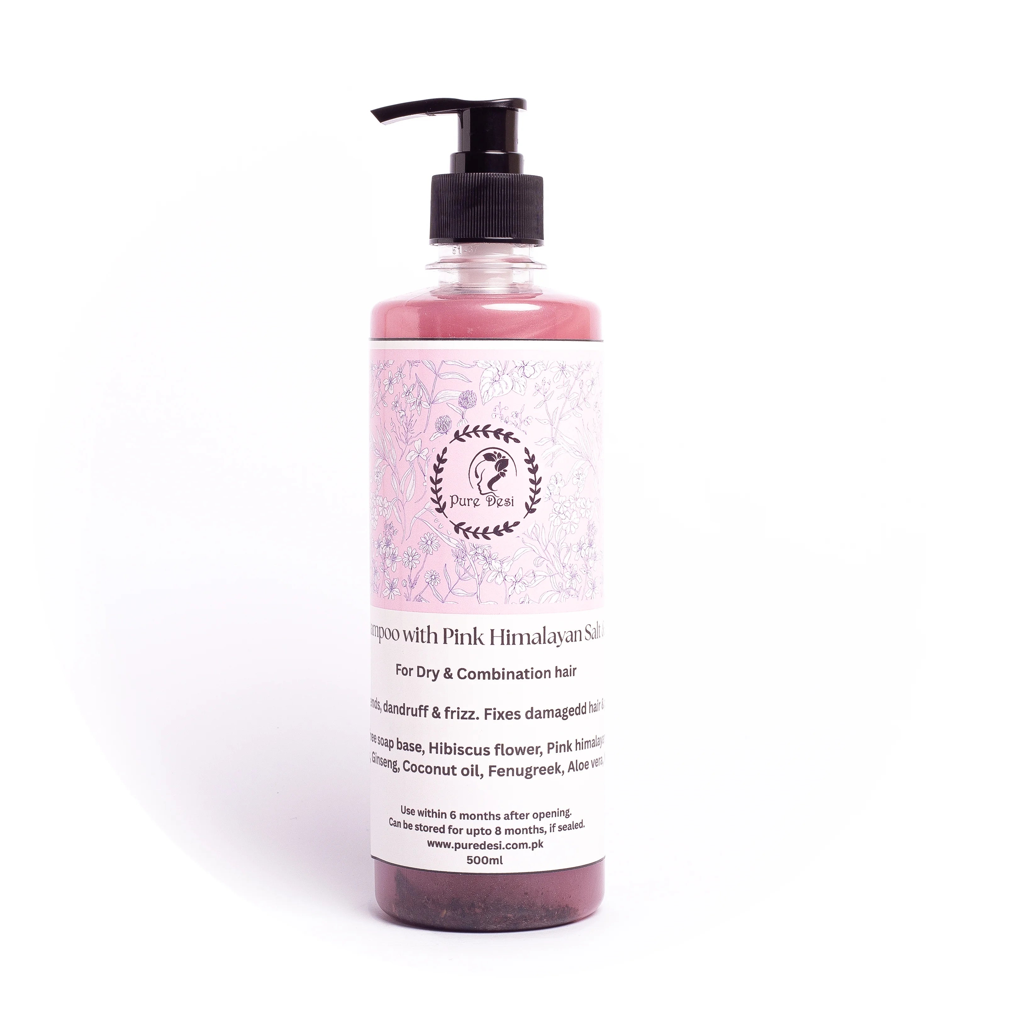 Herbal Shampoo with Pink Himalayan Salt & Hibiscus