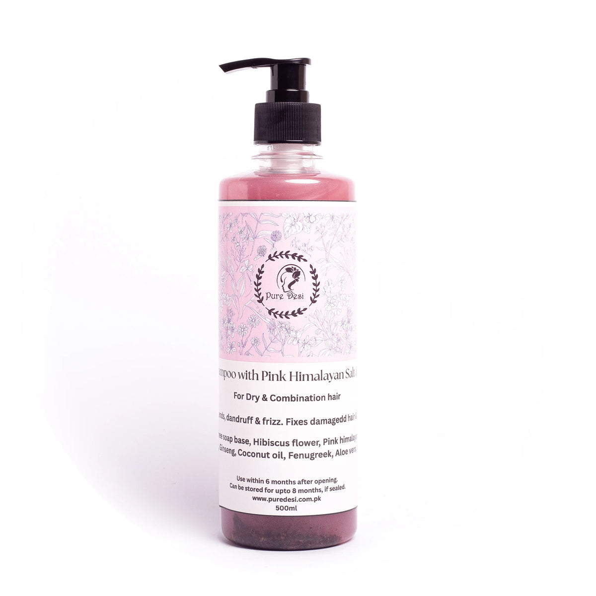 Herbal Shampoo with Pink Himalayan Salt & Hibiscus