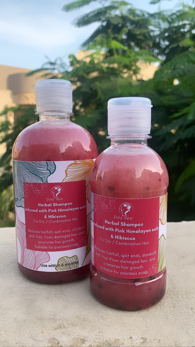 Herbal Shampoo with Pink Himalayan Salt & Hibiscus