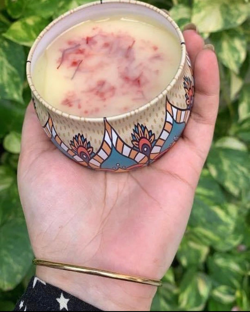 Saffron Infused Coconut Cream Mandala Tin